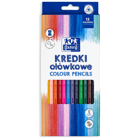 Kredki ołówkowe Oxford Regular, 12kol